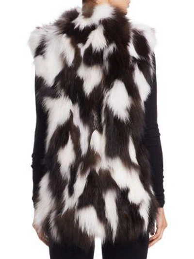 Shop The Fur Salon Sectioned Fox Fur Vest In White