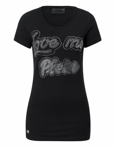 Shop Philipp Plein T-shirt "love Me" In Black