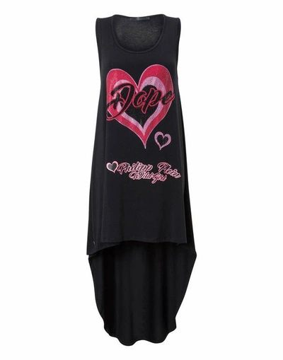 Shop Philipp Plein T-shirt Dress "bombay Feel" In Black