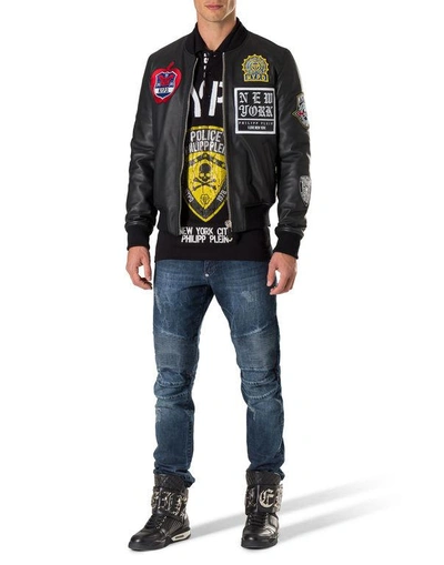 Shop Philipp Plein Biker Straight Cut "san"