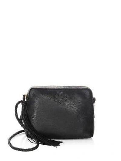 Shop Tory Burch Taylor Leather Saddle Camera Bag In Black