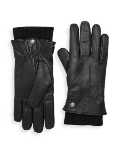 Shop Coach 3-in-1 Leather Gloves In Black