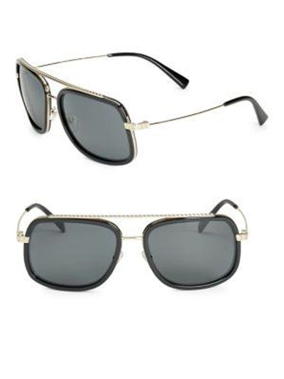 Shop Versace 60mm Square Sunglasses In Black