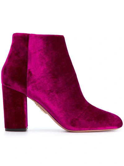 Shop Aquazzura - Brooklyn Ankle Boots  In Pink/purple