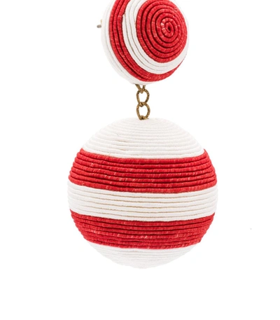 Shop Rebecca De Ravenel Red Striped Drop Earrings