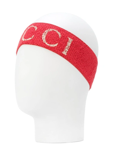 Shop Gucci Elasticated Logo Print Headband