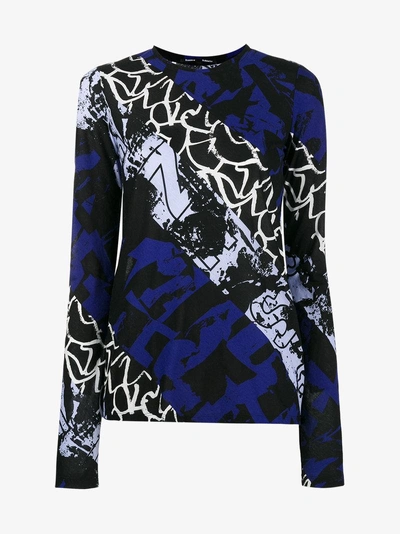 Shop Proenza Schouler Multi-print Sweater In Blue