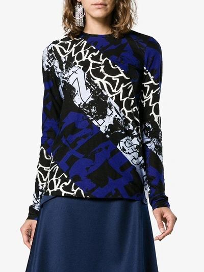 Shop Proenza Schouler Multi-print Sweater In Blue