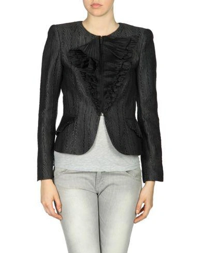 Shop Giorgio Armani Blazer In Black