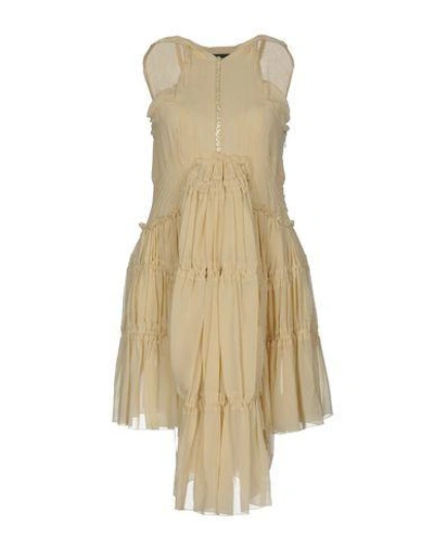 Shop Dsquared2 Woman Mini Dress Ivory Size 2 Silk In White