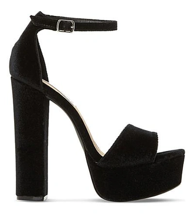 Steve Madden Gonzo Sm Velvet Platform Sandals In Black-velvet | ModeSens