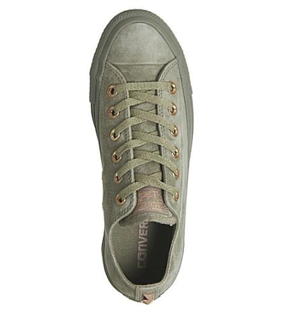Shop Converse All Star Low-top Studded Suede Trainers In Khaki Stud