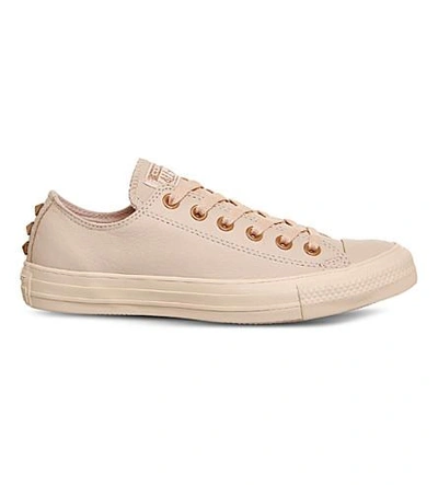 Shop Converse All Star Low-top Studded Leather Trainers In Dust Pink Stud