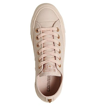 Shop Converse All Star Low-top Studded Leather Trainers In Dust Pink Stud