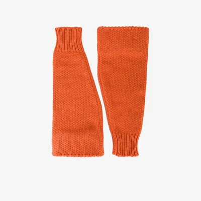Shop Raf Simons Knit Sleeves In Yellow&orange