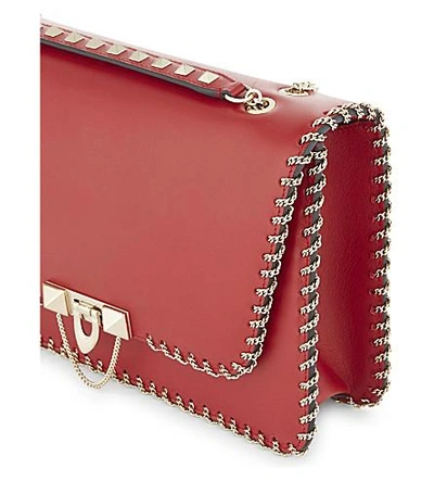 Shop Valentino Demilune Medium Leather Shoulder Bag In Red
