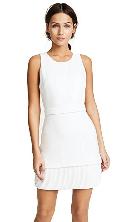 Shop Brandon Maxwell Belted Mini Dress In Ivory