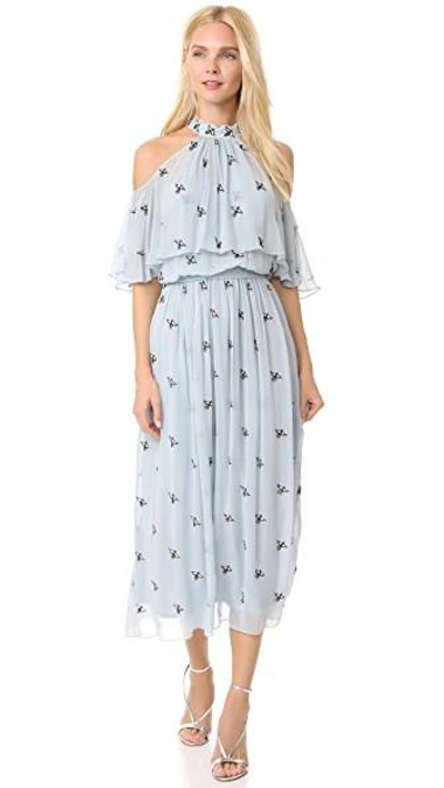 Shop Temperley London Starling Midi Dress In Frost