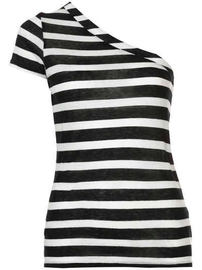 Shop Rta Anais One Striped Asymmetric T-shirt