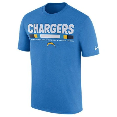 Shop Nike Men's Los Angeles Chargers Nfl Legend Staff T-shirt, Blue