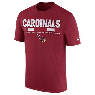 Shop Nike Men's Arizona Cardinals Nfl Legend Staff T-shirt, Red