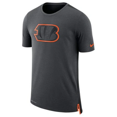 Shop Nike Men's Cincinnati Bengals Nfl Mesh Travel T-shirt, Grey