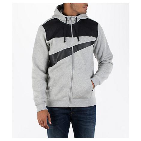 nike hybrid full zip hoodie grey