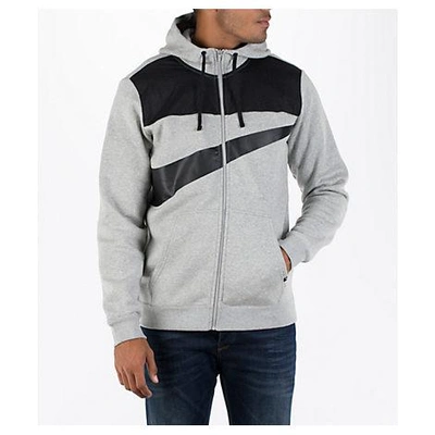Shop Nike Men's Hybrid Full-zip Hoodie, Grey