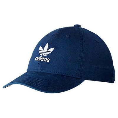 Shop Adidas Originals Men's Originals Precurved Washed Strapback Hat, Blue
