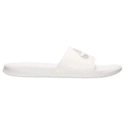 Shop Nike Women's Benassi Jdi Swoosh Slide Sandals In White