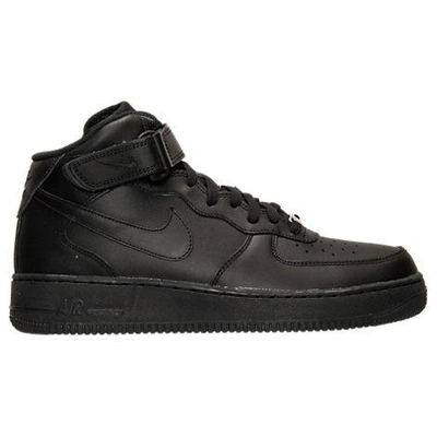 Shop Nike Men's Air Force 1 Mid Casual Shoes In Black