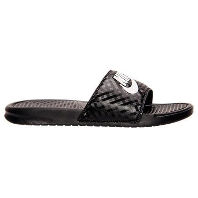 Nike Women's Benassi Jdi Swoosh Slide Sandals From Finish Line In  Black/white | ModeSens