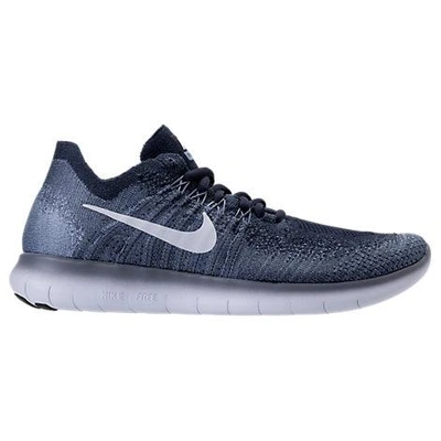 Shop Nike Men's Free Rn Flyknit 2017 Running Shoes, Blue