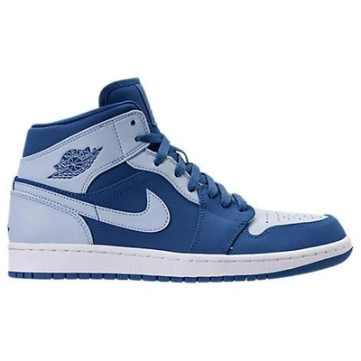 Shop Nike Men's Air Jordan Retro 1 Mid Retro Basketball Shoes, Blue