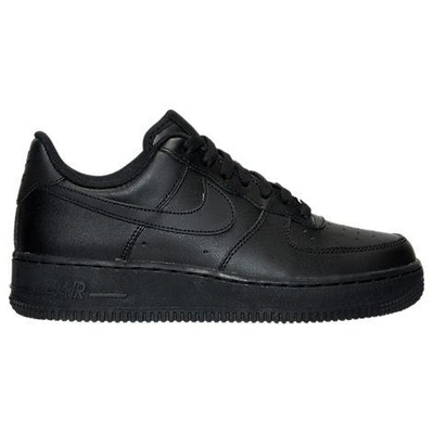 Shop Nike Women's Air Force 1 Low Casual Shoes In Black/black/black