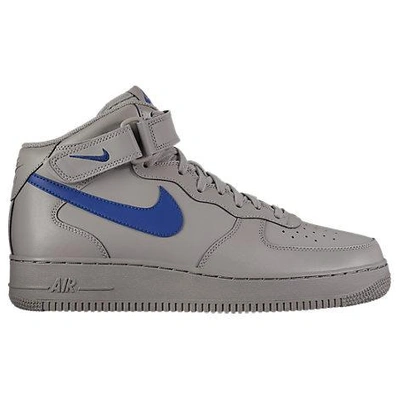 Shop Nike Men's Air Force 1 Mid Casual Shoes, Grey/blue