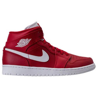 Shop Nike Men's Air Jordan Retro 1 Mid Retro Basketball Shoes, Red