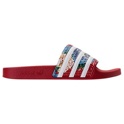 Shop Adidas Originals Women's Adilette Slide Sandals, Red