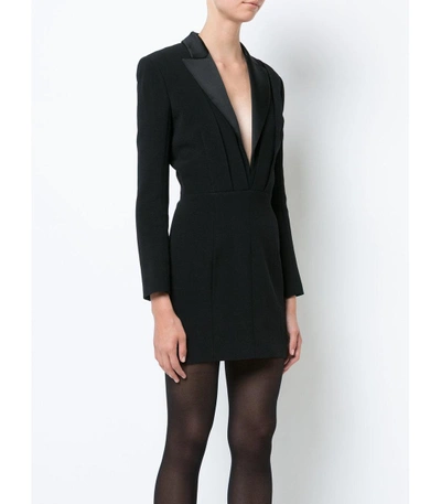 Shop Balmain Black Tuxedo Mini Dress