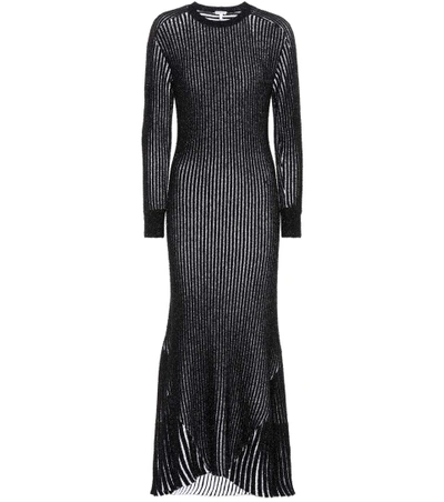 Shop Loewe Metallic Knit Maxi Dress