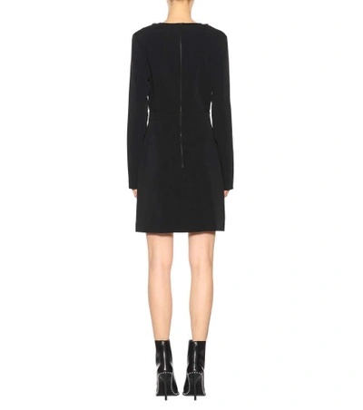 Shop David Koma Studded Crêpe Dress In Black