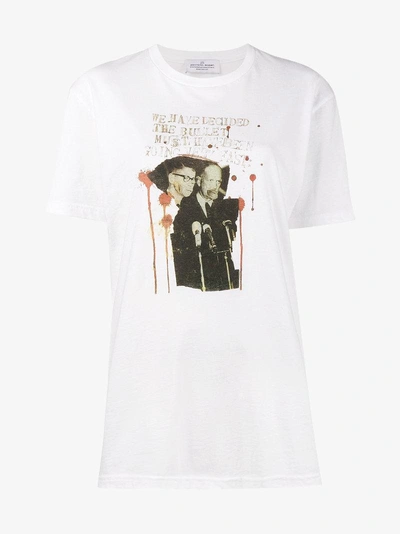 Shop Jean-michel Basquiat X Browns Rome Pays Off Bullet Print Short Sleeve T-shirt In White