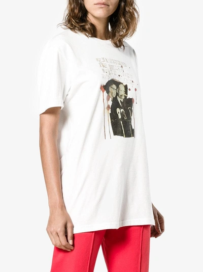 Shop Jean-michel Basquiat X Browns Rome Pays Off Bullet Print Short Sleeve T-shirt In White