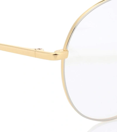 Shop Linda Farrow Aviator Glasses In Gold