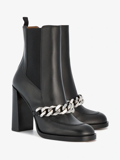 Shop Givenchy Black Biker 105 Leather Ankle Boots