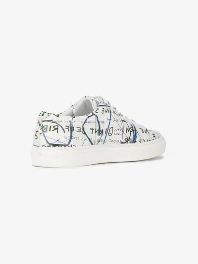Shop Jean-michel Basquiat X Browns Rome Pays Off Text Print Low Top Sneakers