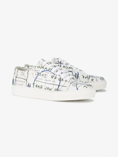 Shop Jean-michel Basquiat X Browns Rome Pays Off Text Print Low Top Sneakers