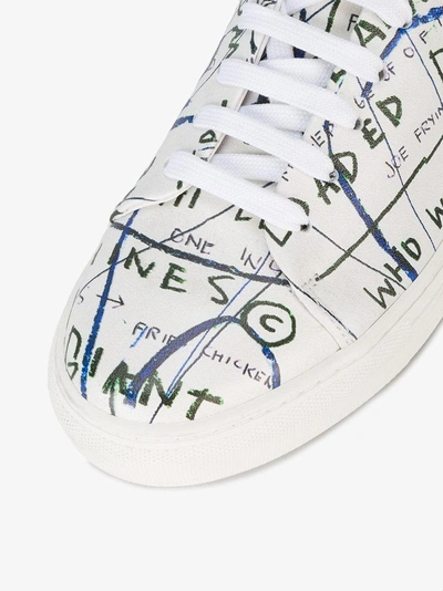Shop Jean-michel Basquiat X Browns Rome Pays Off Text Print Low Top Sneakers