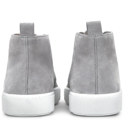 Shop Tod's Ankle Boots In Suede In White