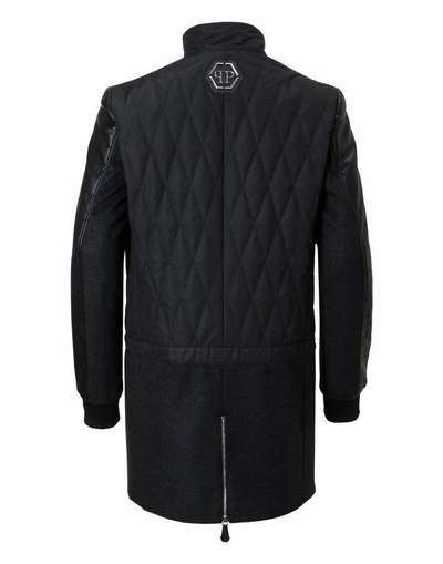 Shop Philipp Plein Coat Long "bayard"